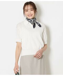 NEWYORKER / ニューヨーカー ニット・セーター | 強撚コットン 透かし編み柄ニットポロ