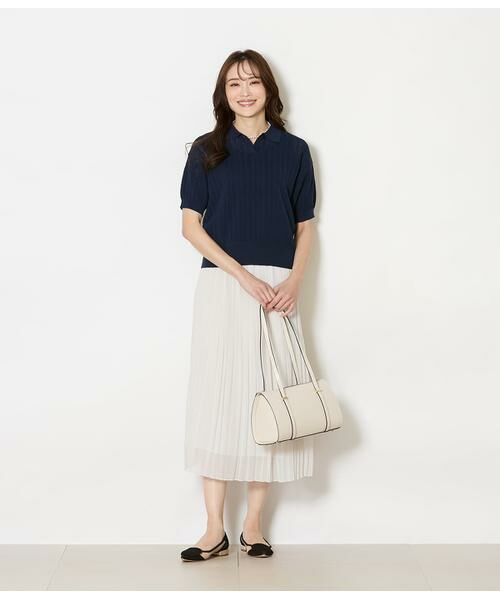 NEWYORKER / ニューヨーカー ニット・セーター | 強撚コットン 透かし編み柄ニットポロ | 詳細12