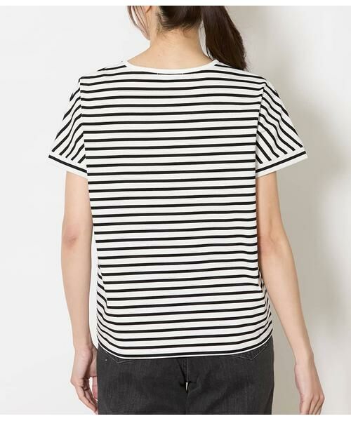 NEWYORKER / ニューヨーカー Tシャツ | コットン天竺 フレンチスリーブボーダーカットソー | 詳細2