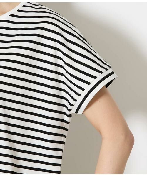 NEWYORKER / ニューヨーカー Tシャツ | コットン天竺 フレンチスリーブボーダーカットソー | 詳細3