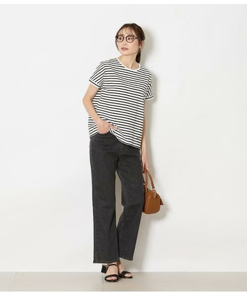 NEWYORKER / ニューヨーカー Tシャツ | コットン天竺 フレンチスリーブボーダーカットソー | 詳細6