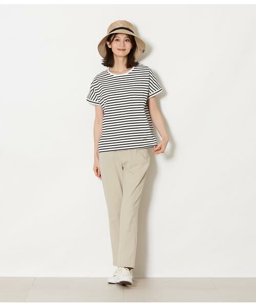 NEWYORKER / ニューヨーカー Tシャツ | コットン天竺 フレンチスリーブボーダーカットソー | 詳細7