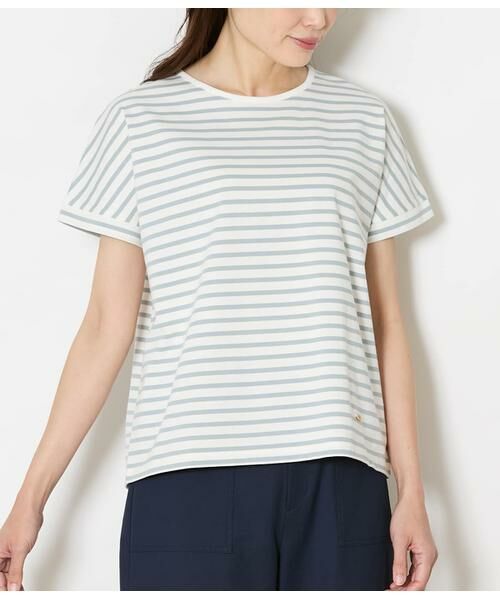 NEWYORKER / ニューヨーカー Tシャツ | コットン天竺 フレンチスリーブボーダーカットソー | 詳細9