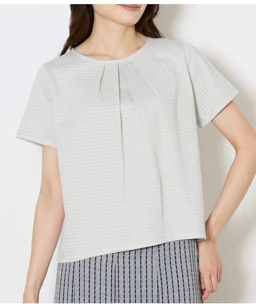 NEWYORKER / ニューヨーカー Tシャツ | 格子サッカータックTシャツ | 詳細10