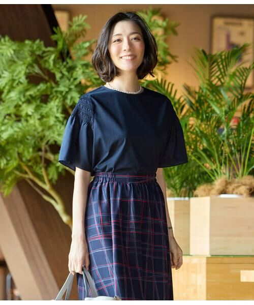 NEWYORKER / ニューヨーカー Tシャツ | プレーティング天竺 袖シャーリングプルオーバー | 詳細12