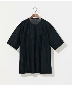 NEWYORKER / ニューヨーカー Tシャツ | ジャカードストライプ ヘンリーネック Tシャツ