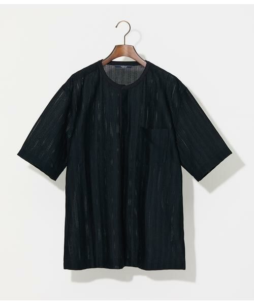 NEWYORKER / ニューヨーカー Tシャツ | ジャカードストライプ ヘンリーネック Tシャツ | 詳細11