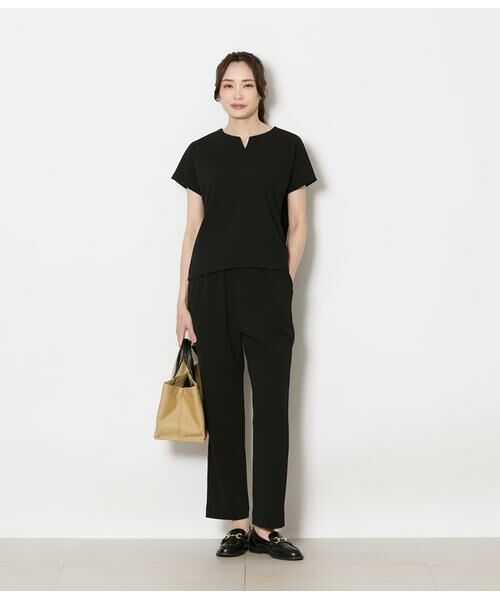 NEWYORKER / ニューヨーカー Tシャツ | キーネックパールビジュープルオーバー レディース セットアップ対応 イージーケア | 詳細7