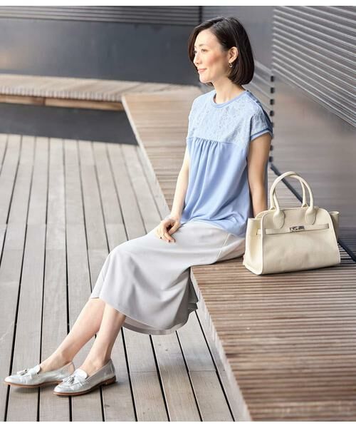 NEWYORKER / ニューヨーカー Tシャツ | 前後2WAYレース切替えカットソー レディース イージーケア | 詳細20