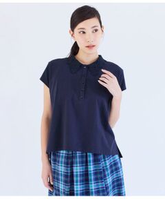 NEWYORKER / ニューヨーカー Tシャツ | プレーディング天竺 レース衿付き2WAYプルオーバー