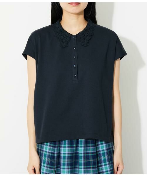 NEWYORKER / ニューヨーカー Tシャツ | プレーディング天竺 レース衿付き2WAYプルオーバー | 詳細13