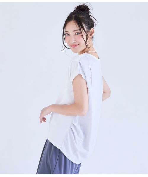 NEWYORKER / ニューヨーカー Tシャツ | シルケットストライプ 前後切替えプルオーバー（ホワイト）