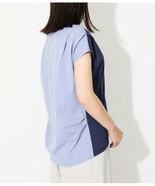 NEWYORKER / ニューヨーカー Tシャツ | シルケットストライプ 前後切替えプルオーバー | 詳細2