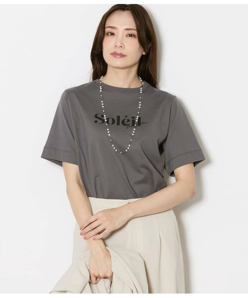 NEWYORKER / ニューヨーカー Tシャツ | コットン100% ロゴプリントTシャツ(ダークグレー)
