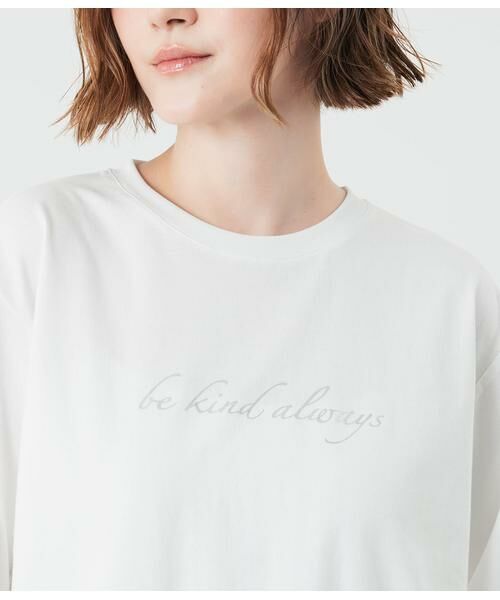 NEWYORKER / ニューヨーカー カットソー | be kind always 箔プリント7分袖Tシャツ | 詳細4