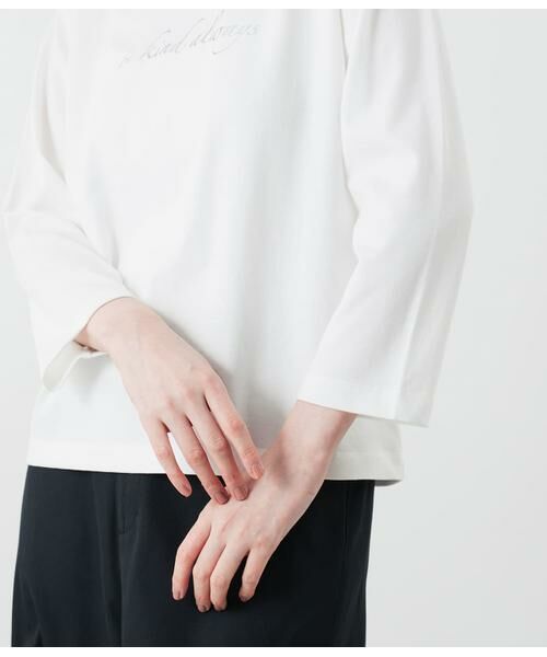NEWYORKER / ニューヨーカー カットソー | be kind always 箔プリント7分袖Tシャツ | 詳細5