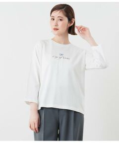 NEWYORKER / ニューヨーカー カットソー | N刺繍プリント7分袖Tシャツ
