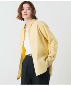NEWYORKER / ニューヨーカー シャツ・ブラウス | コットンポプリンストライプ レギュラーカラー長袖シャツ(イエロー)