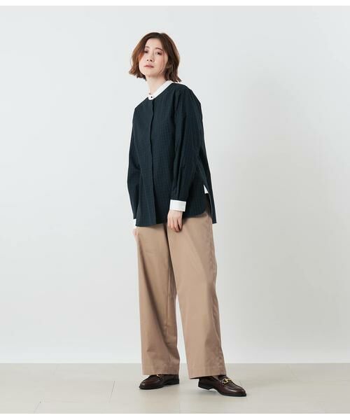 NEWYORKER / ニューヨーカー シャツ・ブラウス | コットンローンブラックウォッチ クレリックスタンドカラーシャツ | 詳細14