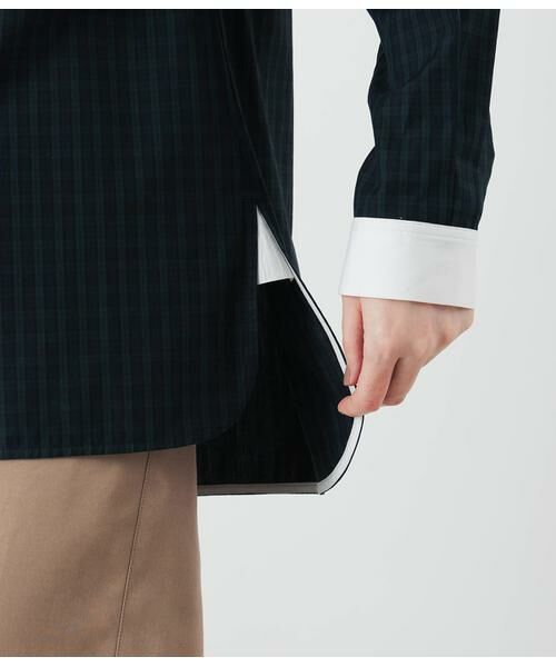 NEWYORKER / ニューヨーカー シャツ・ブラウス | コットンローンブラックウォッチ クレリックスタンドカラーシャツ | 詳細7