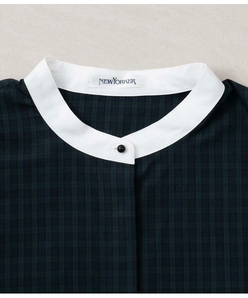 NEWYORKER / ニューヨーカー シャツ・ブラウス | コットンローンブラックウォッチ クレリックスタンドカラーシャツ | 詳細9
