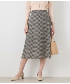 アーキテクスチャーモチーフプリント フレアスカート