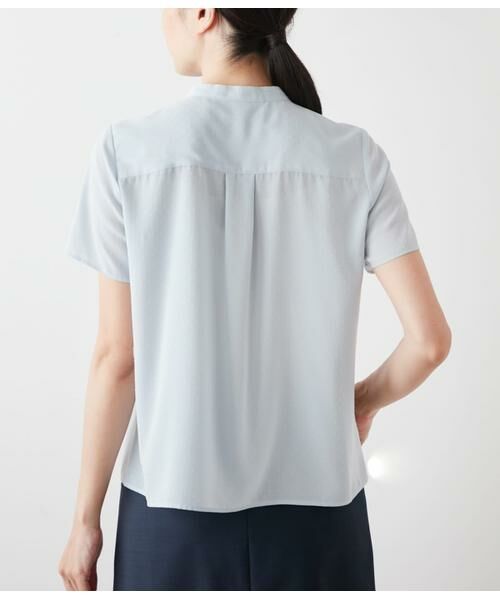 NEWYORKER L-SIZE / ニューヨーカー エルサイズ シャツ・ブラウス | ミニドットデシン 2WAYボウタイ半袖ブラウス | 詳細2