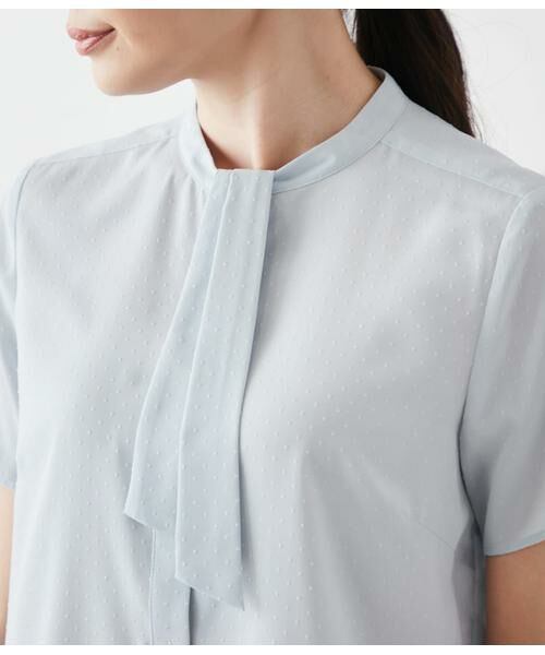 NEWYORKER L-SIZE / ニューヨーカー エルサイズ シャツ・ブラウス | ミニドットデシン 2WAYボウタイ半袖ブラウス | 詳細3