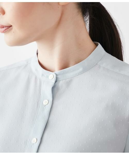 NEWYORKER L-SIZE / ニューヨーカー エルサイズ シャツ・ブラウス | ミニドットデシン 2WAYボウタイ半袖ブラウス | 詳細5
