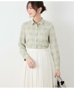 ミモザプリント レギュラーカラーシャツ