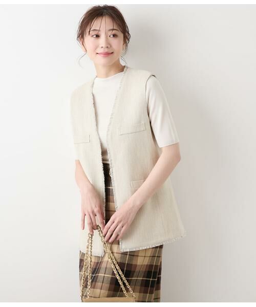 NEWYORKER L-SIZE / ニューヨーカー エルサイズ ニット・セーター | ヴィスコースポリエステル ビルドネック5分袖プルオーバー | 詳細13