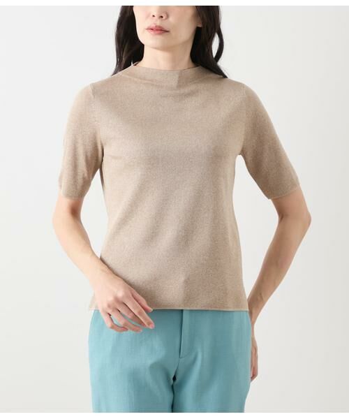 NEWYORKER L-SIZE / ニューヨーカー エルサイズ ニット・セーター | ヴィスコースポリエステル ビルドネック5分袖プルオーバー | 詳細16