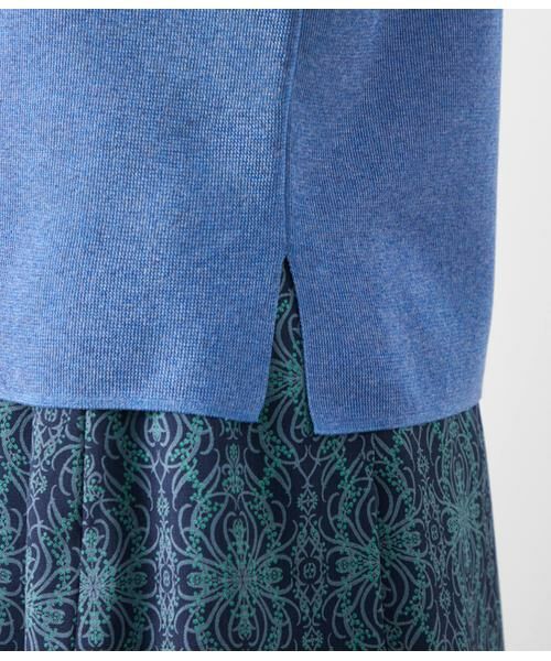 NEWYORKER L-SIZE / ニューヨーカー エルサイズ ニット・セーター | ヴィスコースポリエステル ビルドネック5分袖プルオーバー | 詳細4