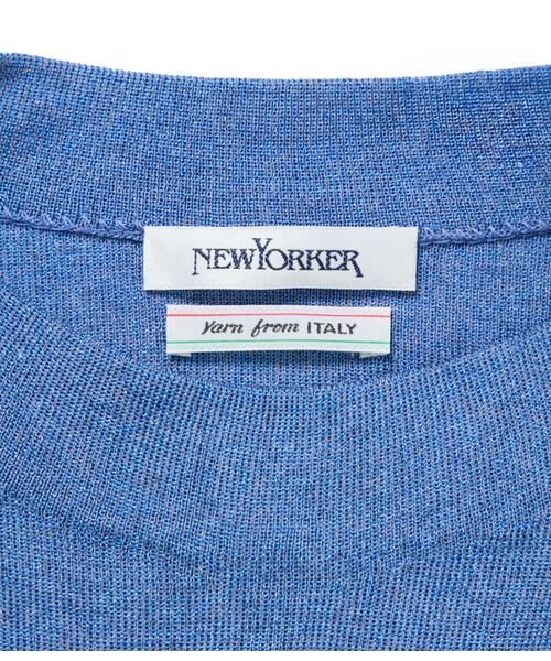NEWYORKER L-SIZE / ニューヨーカー エルサイズ ニット・セーター | ヴィスコースポリエステル ビルドネック5分袖プルオーバー | 詳細5