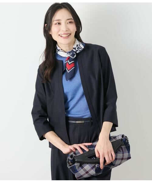 NEWYORKER L-SIZE / ニューヨーカー エルサイズ ニット・セーター | ヴィスコースポリエステル ビルドネック5分袖プルオーバー | 詳細8