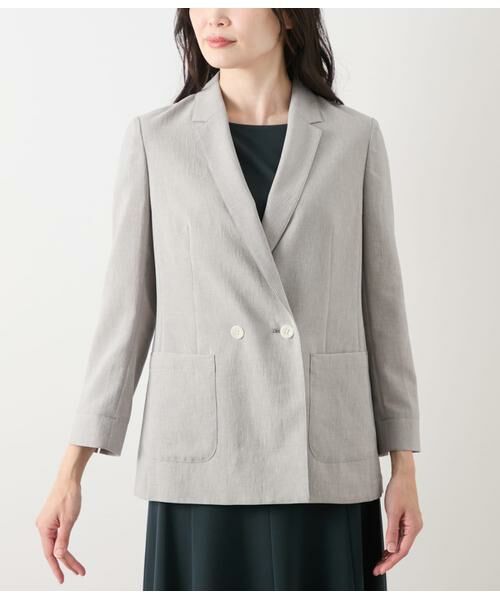 NEWYORKER L-SIZE / ニューヨーカー エルサイズ テーラードジャケット | ドライライトクロス Wブレストジャケット | 詳細10