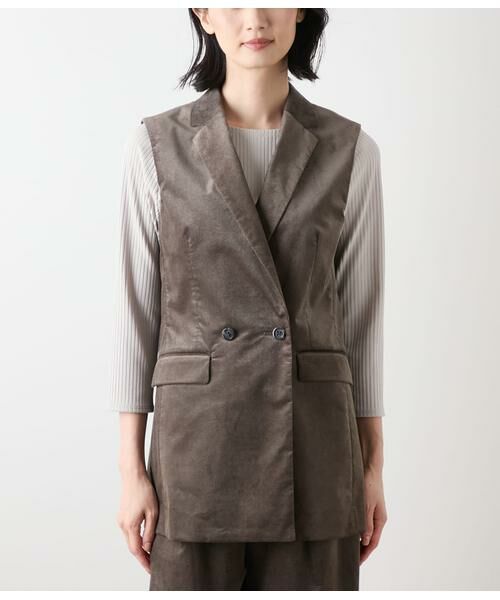 NEWYORKER L-SIZE / ニューヨーカー エルサイズ テーラードジャケット | ライトコール ダブルブレストジレ | 詳細1