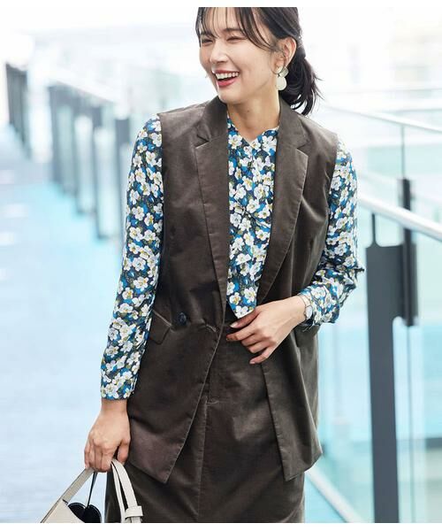 NEWYORKER L-SIZE / ニューヨーカー エルサイズ テーラードジャケット | ライトコール ダブルブレストジレ | 詳細8