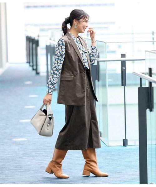 NEWYORKER L-SIZE / ニューヨーカー エルサイズ ミニ・ひざ丈スカート | ライトコール ストレートスカート | 詳細10