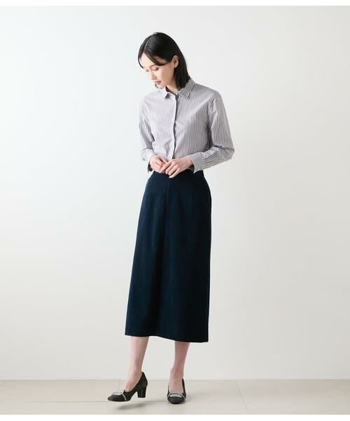 NEWYORKER L-SIZE / ニューヨーカー エルサイズ ミニ・ひざ丈スカート | ライトコール ストレートスカート | 詳細14