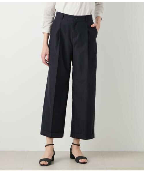 NEWYORKER L-SIZE / ニューヨーカー エルサイズ その他パンツ | リネンライクストレッチ ワンタックワイドパンツ | 詳細13