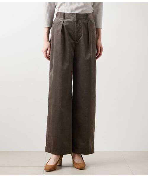 NEWYORKER L-SIZE / ニューヨーカー エルサイズ チノ・ワークパンツ | ライトコール ワイドパンツ | 詳細1