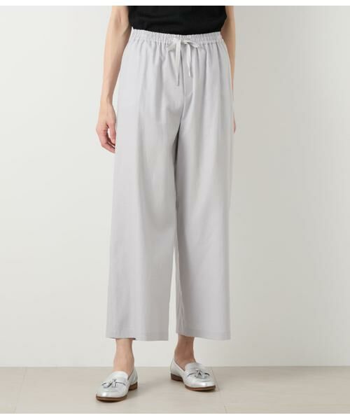 NEWYORKER L-SIZE / ニューヨーカー エルサイズ チノ・ワークパンツ | リネン混プレーンウィーブ ドロストイージーパンツ | 詳細11