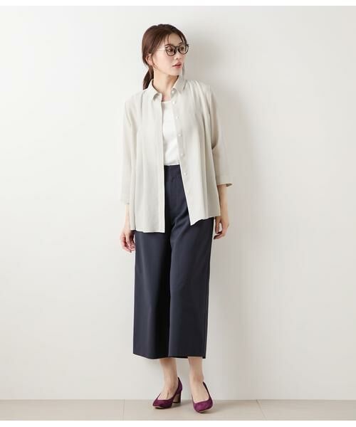 NEWYORKER L-SIZE / ニューヨーカー エルサイズ その他パンツ | ウーステッドポリエステル ワンタックガウチョパンツ | 詳細10