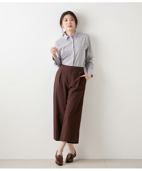 NEWYORKER L-SIZE / ニューヨーカー エルサイズ その他パンツ | ウーステッドポリエステル ワンタックガウチョパンツ | 詳細6