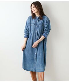 NEWYORKER L-SIZE / ニューヨーカー エルサイズ ミニ丈・ひざ丈ワンピース | EDWIN 6.5オンス デニムシャツワンピース