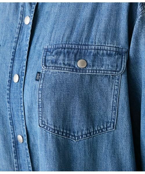 NEWYORKER L-SIZE / ニューヨーカー エルサイズ ミニ丈・ひざ丈ワンピース | EDWIN 6.5オンス デニムシャツワンピース | 詳細3