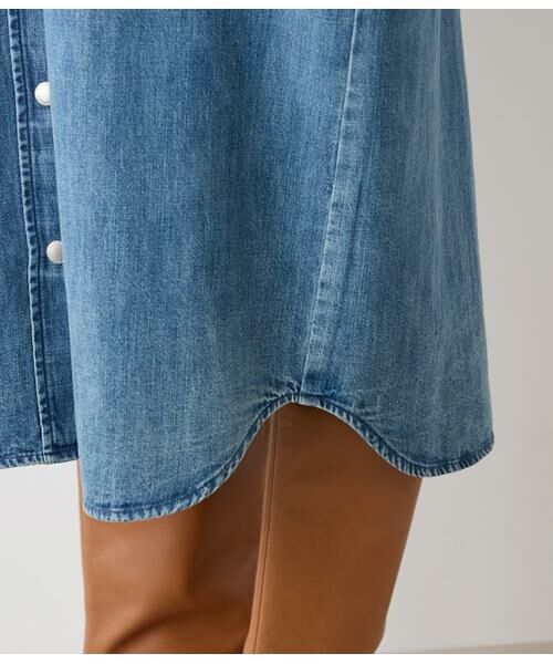 NEWYORKER L-SIZE / ニューヨーカー エルサイズ ミニ丈・ひざ丈ワンピース | EDWIN 6.5オンス デニムシャツワンピース | 詳細6