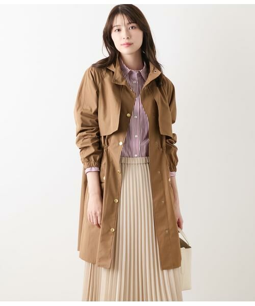 NEWYORKER L-SIZE/ニューヨーカー エルサイズ TCナチュラルクロス フード付きアウター ブラウン L15号 NEWYORKER L-SIZE/ニューヨーカー エルサイズ TCナチュラルクロス フード付きアウター ブラウン L15号