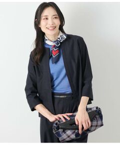 NEWYORKER L-SIZE / ニューヨーカー エルサイズ シャツ・ブラウス | リネンライクストレッチ ノーカラーブラウス